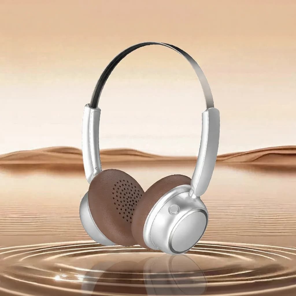 Retro trådløse Bluetooth-hodetelefoner med metallhodebøyle og lang batteritid