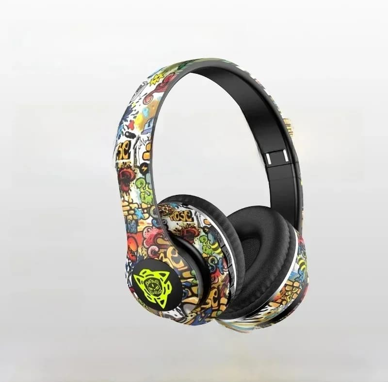 Graffiti over-ear trådløse hodetelefoner med FM-radio og TF-kortspor