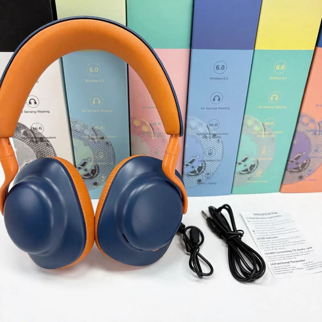 Trådløse Bluetooth-hodetelefoner med FM-radio og Type-C-lading