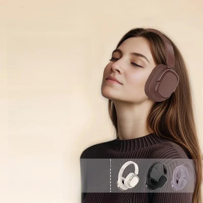 Retro Bluetooth-hodetelefoner over øret med aktiv støydemping