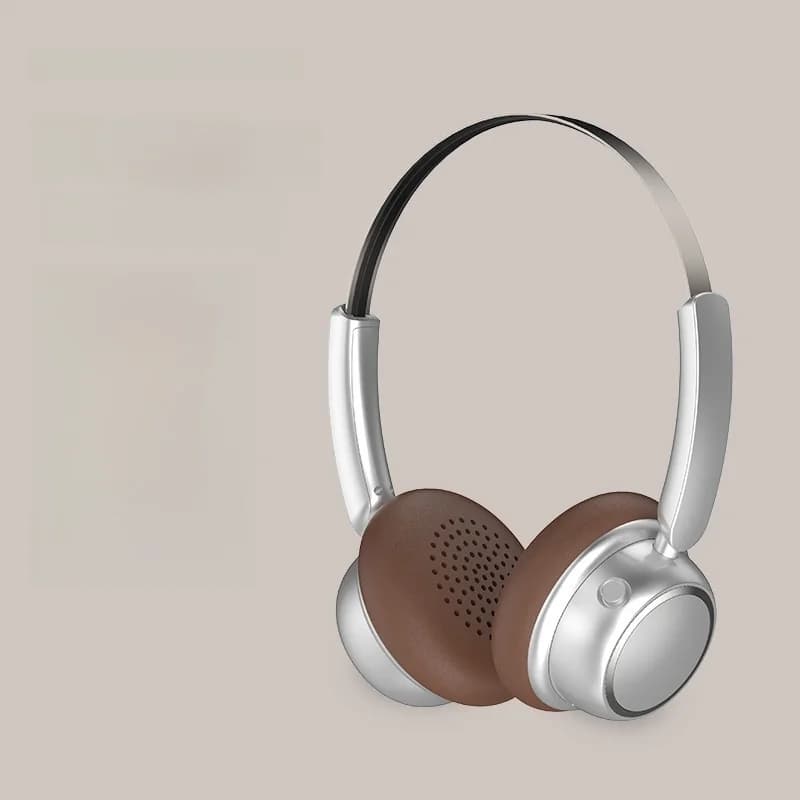 Retro trådløse Bluetooth-hodetelefoner med metallhodebøyle og lang batteritid