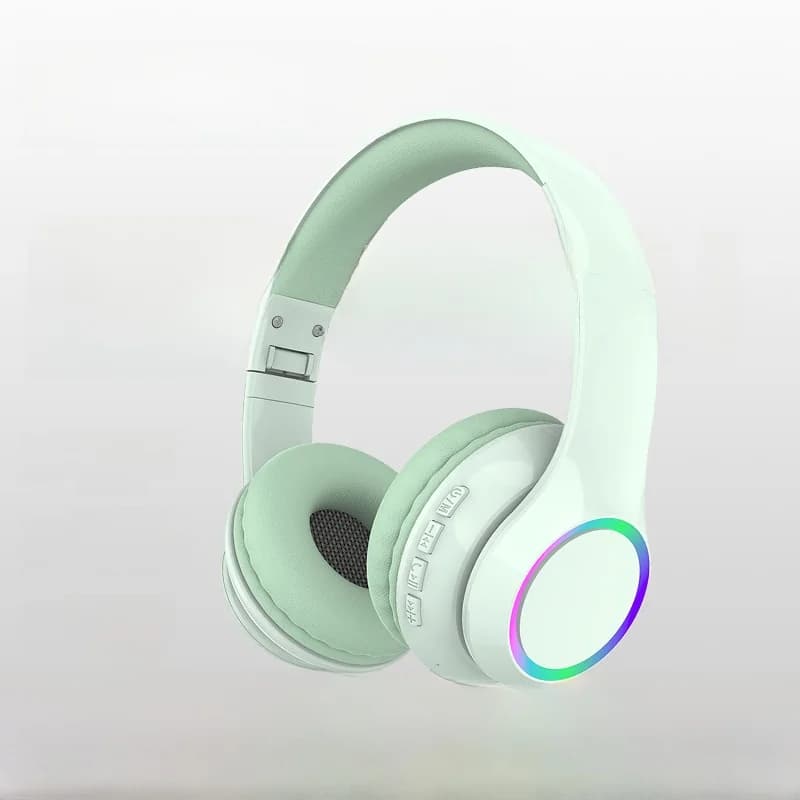 Trådløse Bluetooth-hodetelefoner med LED-lys og mikrofon