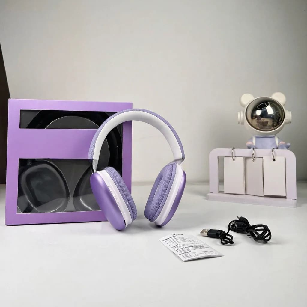 Trådløse over-ear-hodetelefoner med Bluetooth 5.4 og lang batteritid