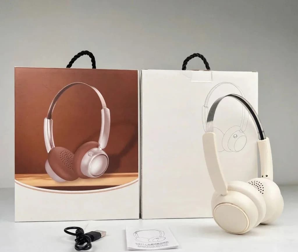 Retro trådløse hodetelefoner over øret med FM-radio og Bluetooth 5.4