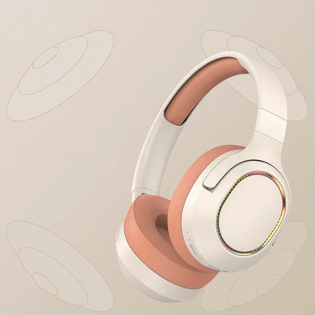 RGB gaming-hodetelefoner, trådløs Bluetooth stereo over øret