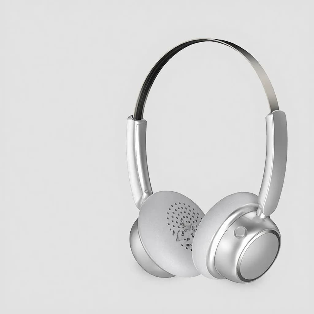 Retro trådløse Bluetooth-hodetelefoner med metallhodebøyle og lang batteritid
