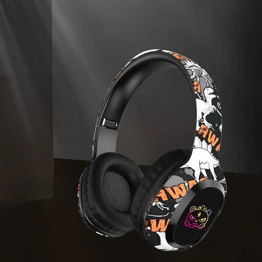 Over-ear Bluetooth-hodetelefoner med FM-radio og LED-lys
