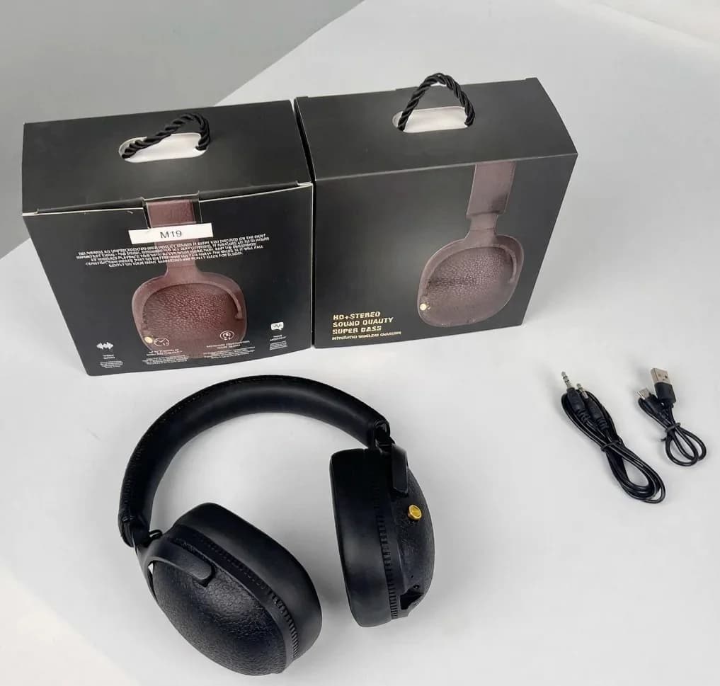 Retro over-ear Bluetooth-hodetelefoner, trådløst stereoheadset med mikrofon