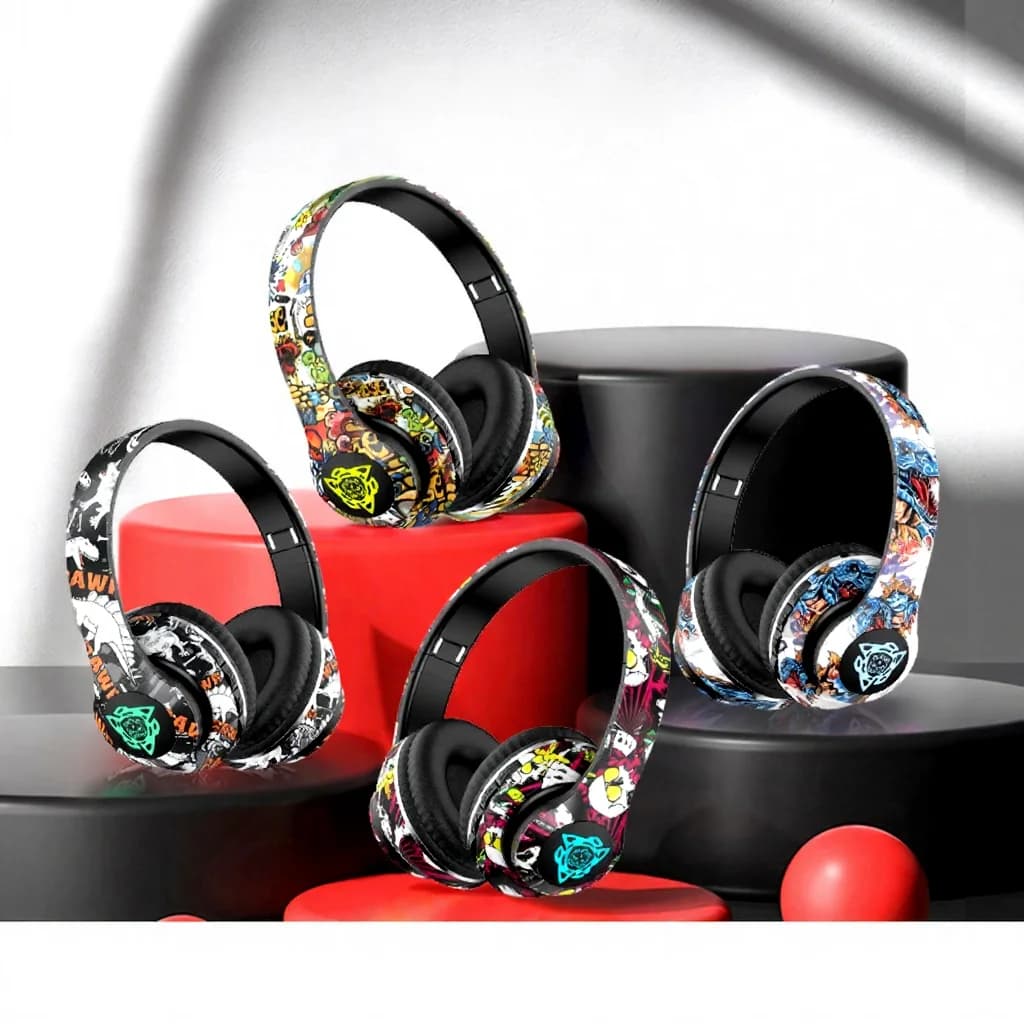 Trådløse over-øre Bluetooth-hodetelefoner med mikrofon, 40 mm driver, 350 mAh batteri