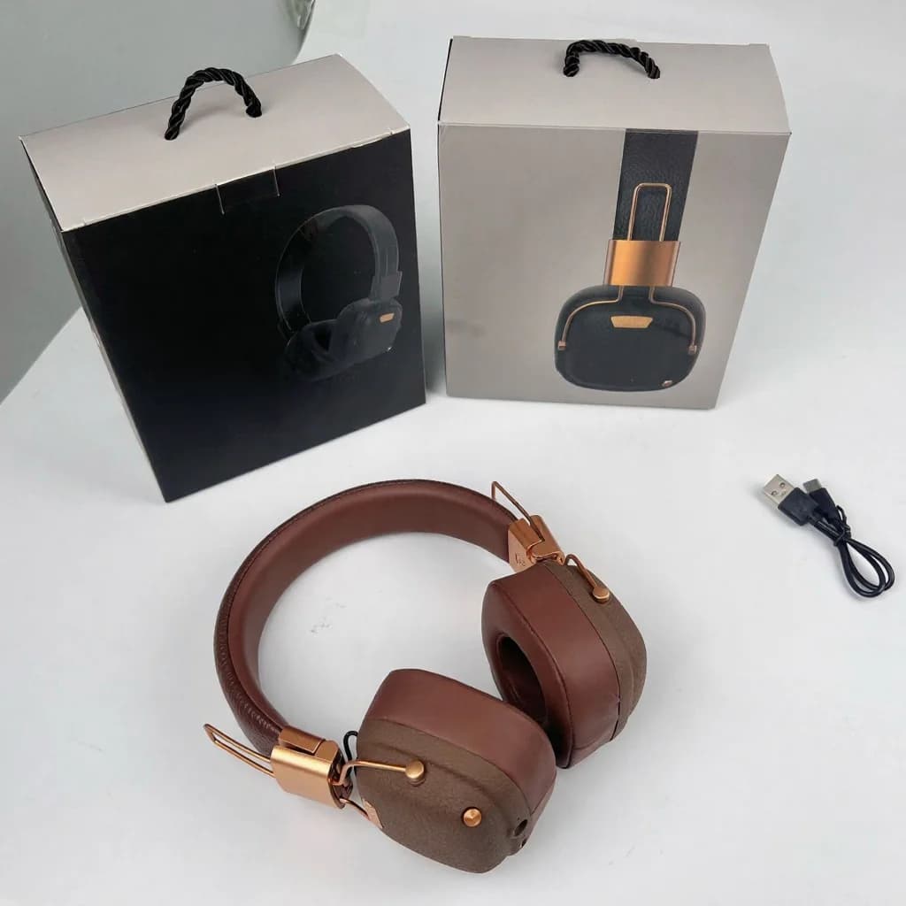 Retro over-ear Bluetooth-hodetelefoner med EQ-moduser og sammenleggbar design