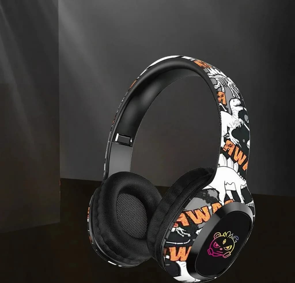 Over-ear Bluetooth-hodetelefoner med FM-radio og LED-lys