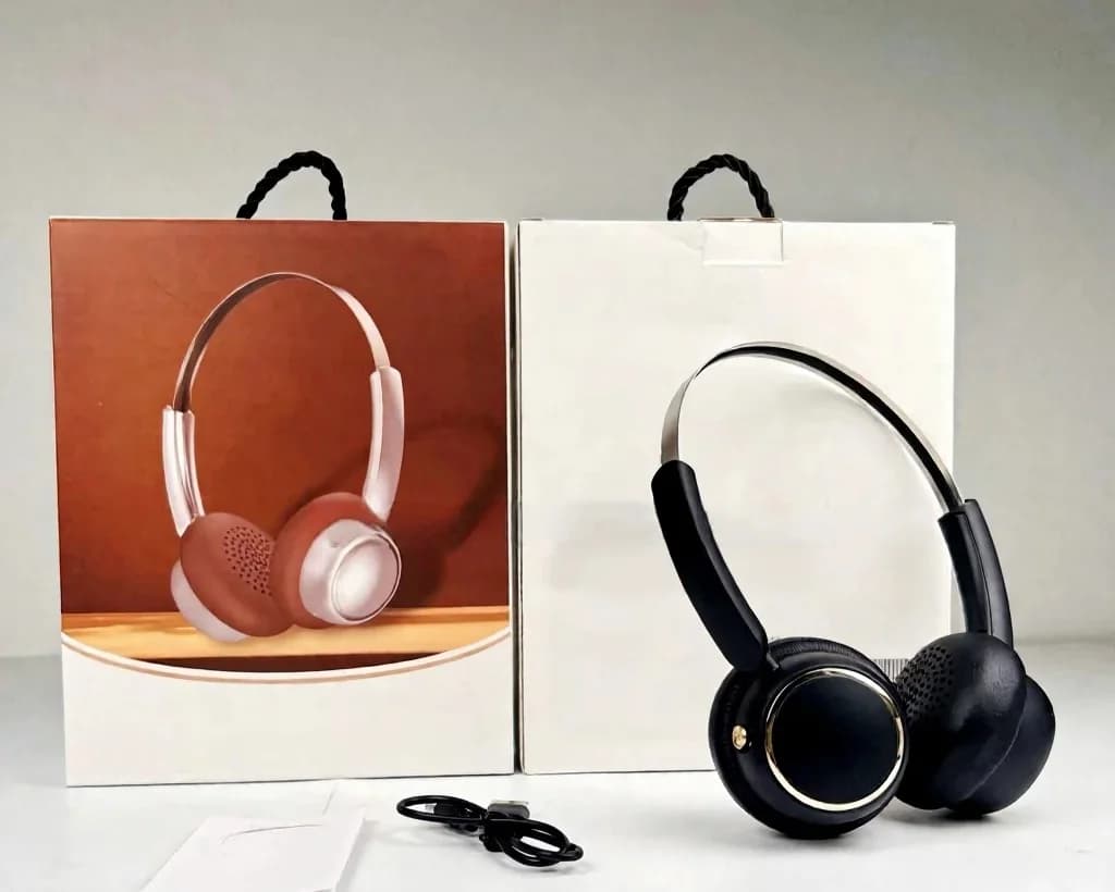 Retro trådløse hodetelefoner over øret med FM-radio og Bluetooth 5.4