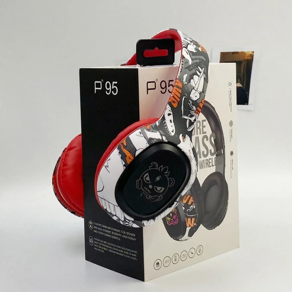 Over-ear Bluetooth-hodetelefoner med FM-radio og LED-lys