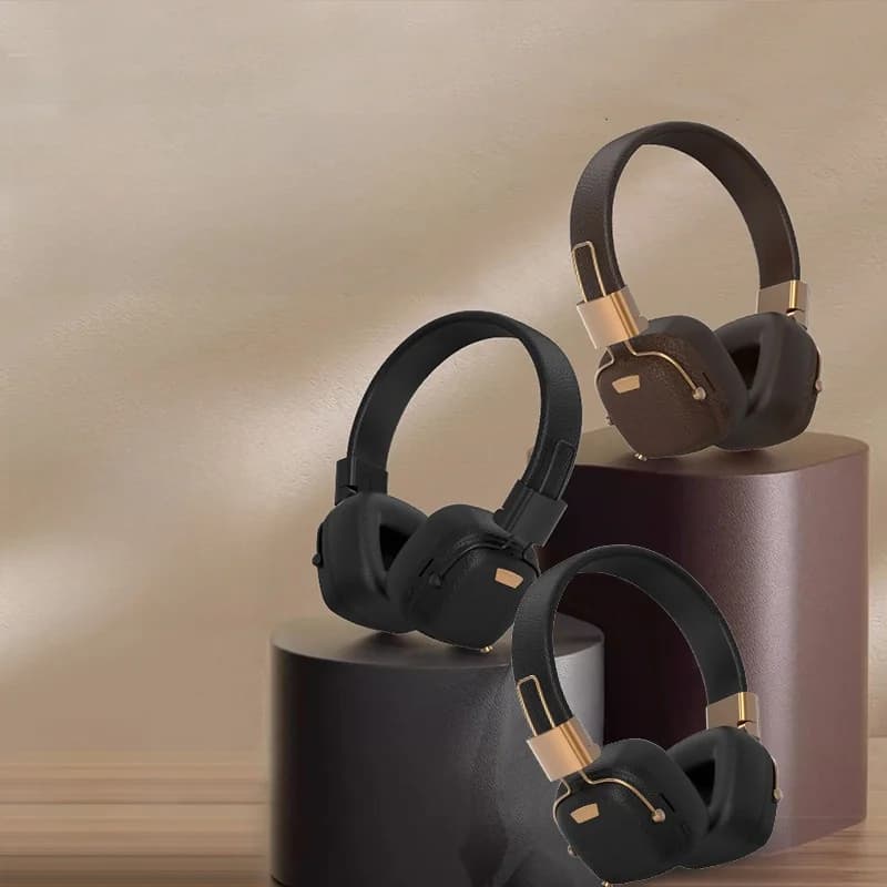 Retro over-ear Bluetooth-hodetelefoner med EQ-moduser og sammenleggbar design