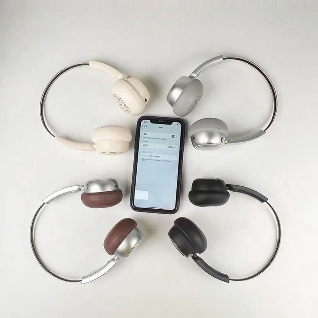 Retro trådløse hodetelefoner over øret med FM-radio og Bluetooth 5.4