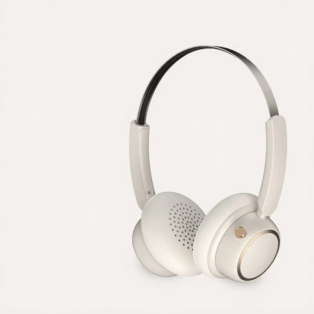 Retro trådløse Bluetooth-hodetelefoner med metallhodebøyle og lang batteritid