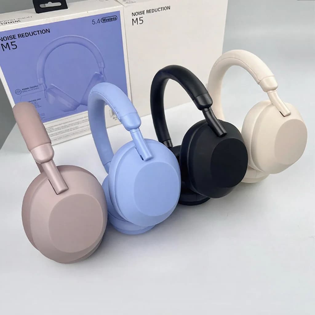 Aktiv støydempende trådløse Bluetooth-hodetelefoner over øret stereo