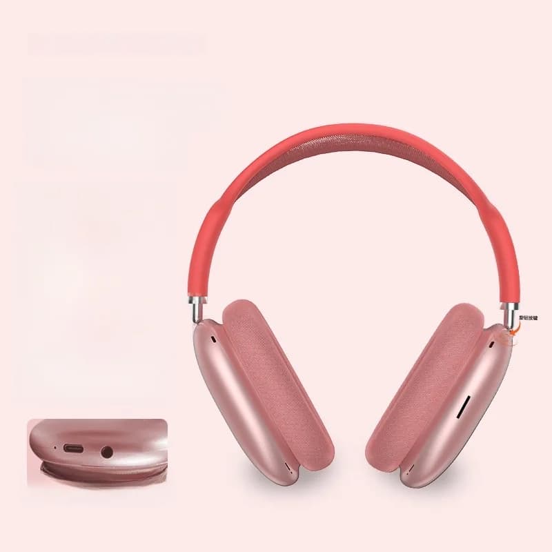Bluetooth 5.4 hodetelefoner over øret med dreiebryter og FM-radio