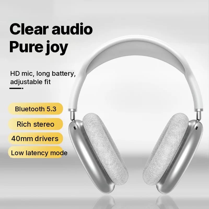 Over-ear trådløse Bluetooth-hodetelefoner med dyp bass og Type-C-lading