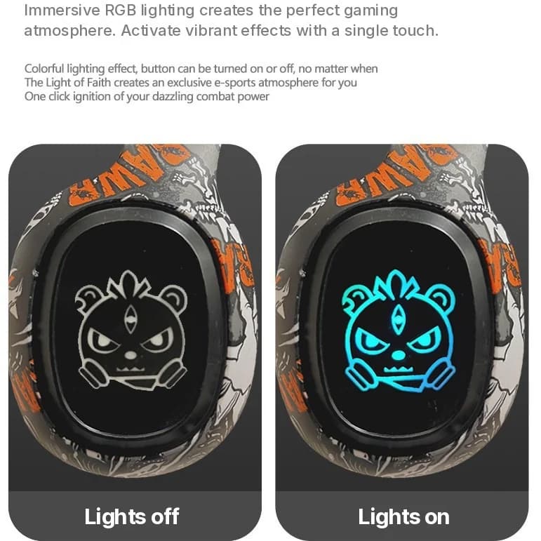 Over-ear Bluetooth-hodetelefoner med FM-radio og LED-lys