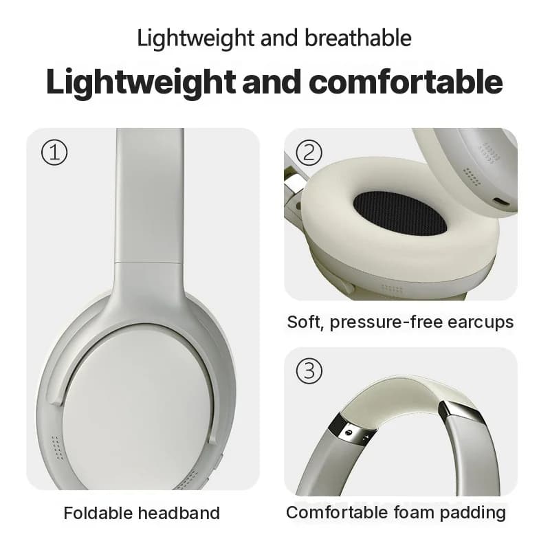 Trådløse over-ear Bluetooth-hodetelefoner med mikrofon og flere EQ-moduser