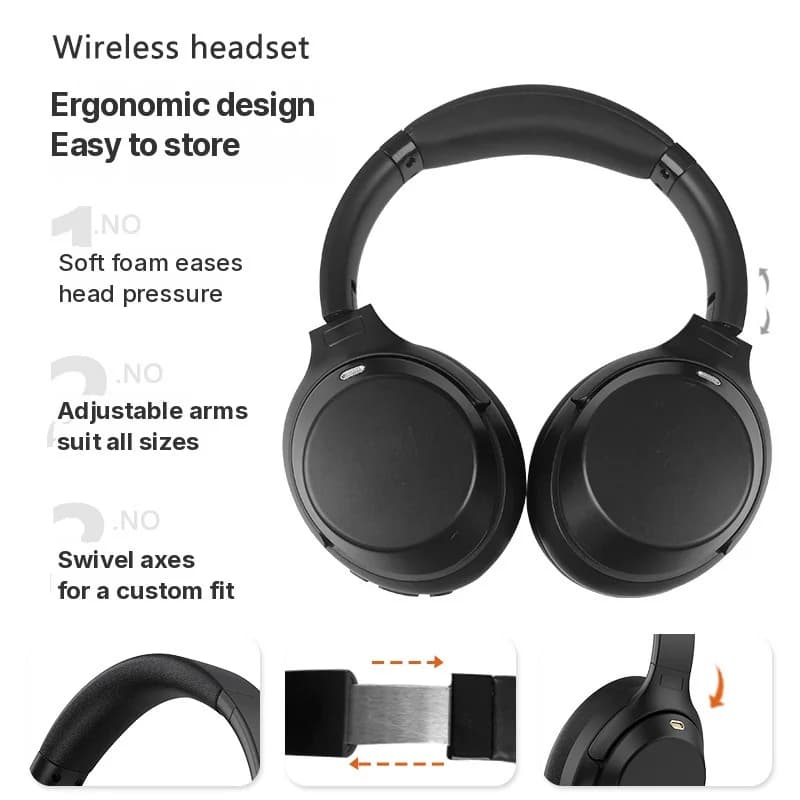 Trådløse Bluetooth-hodetelefoner med aktiv støydemping