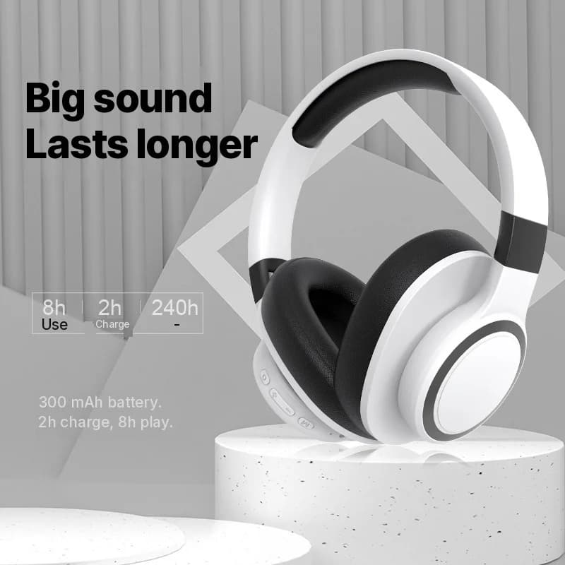 Over-ear trådløse Bluetooth-hodetelefoner med FM-radio og TF-kortspor