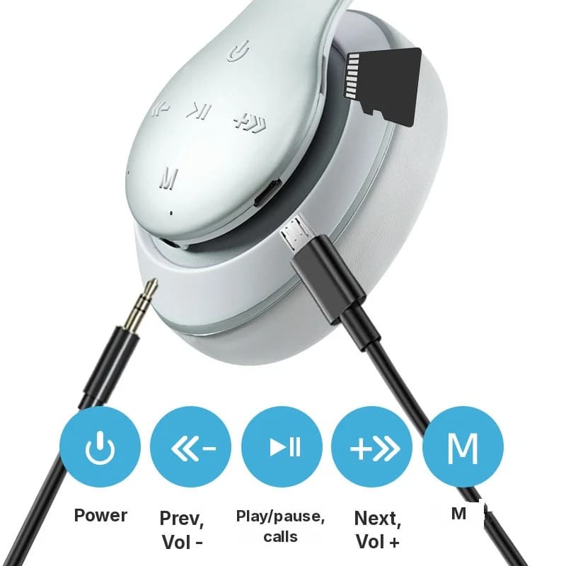 Trådløse Bluetooth-hodetelefoner med lang batterilevetid