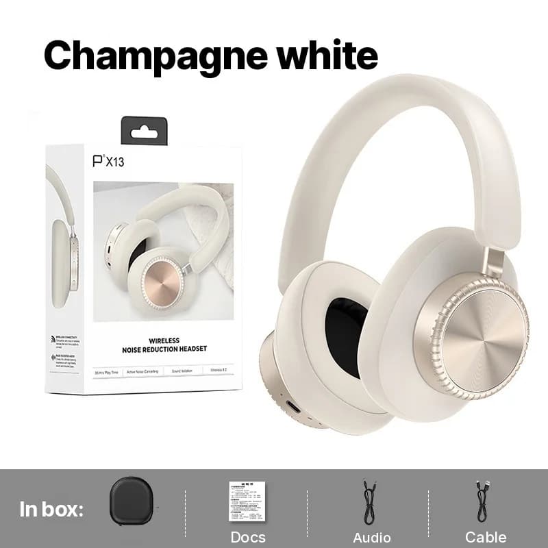 Trådløse over-ear Bluetooth-hodetelefoner med støyreduksjon og etui