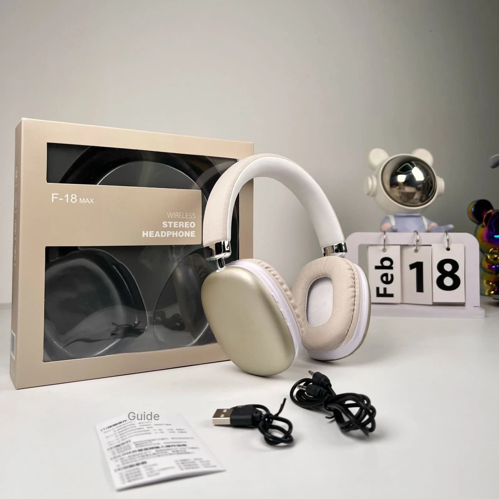 Trådløse over-ear-hodetelefoner med Bluetooth 5.4 og lang batteritid
