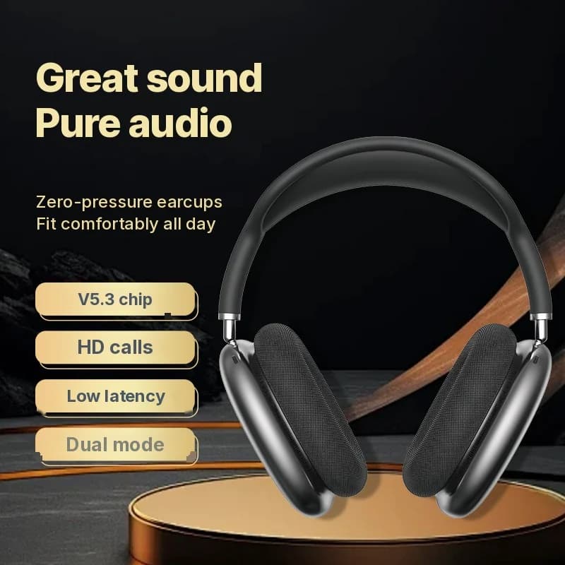 Over-ear trådløse Bluetooth-hodetelefoner med dyp bass og Type-C-lading