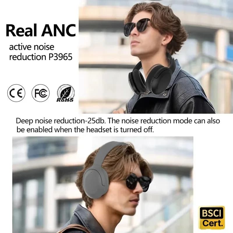 Aktive støydempende Bluetooth-hodetelefoner over-ear trådløs 5.4