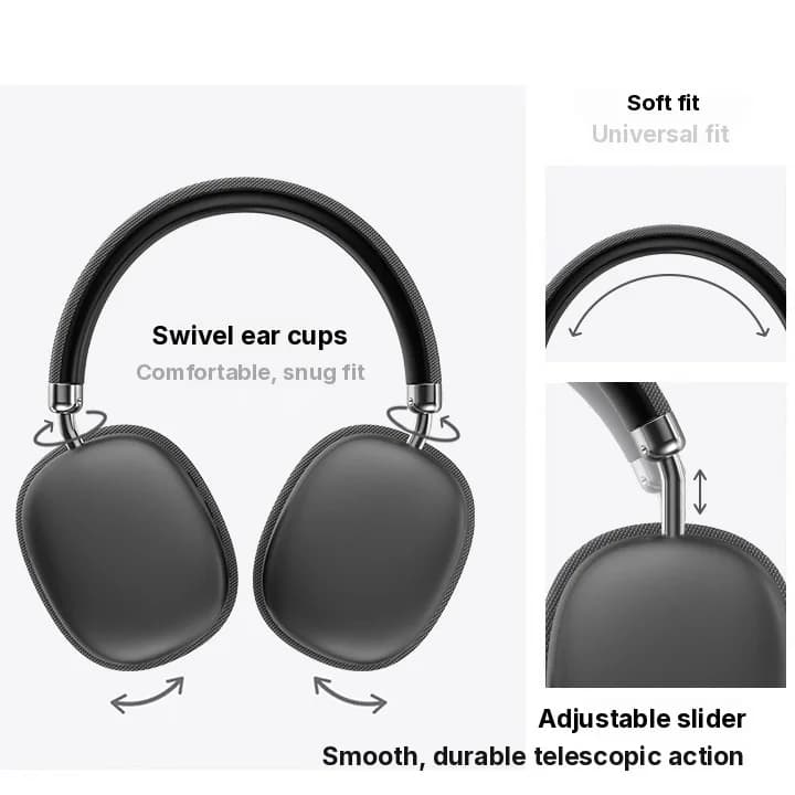 Trådløse Bluetooth-hodetelefoner over øret med dyp bass og Type-C-lading