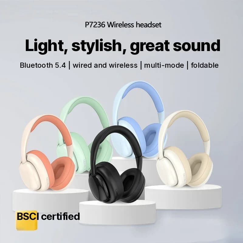 Trådløse Bluetooth-hodetelefoner med FM-radio og TF-kortspor