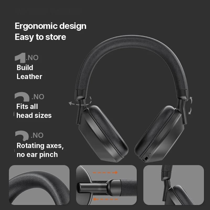Trådløse over-ear-hodetelefoner med FM-radio og Bluetooth 5.4