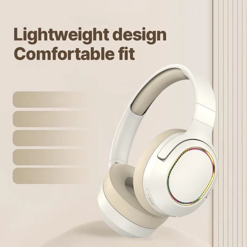 RGB gaming-hodetelefoner, trådløs Bluetooth stereo over øret