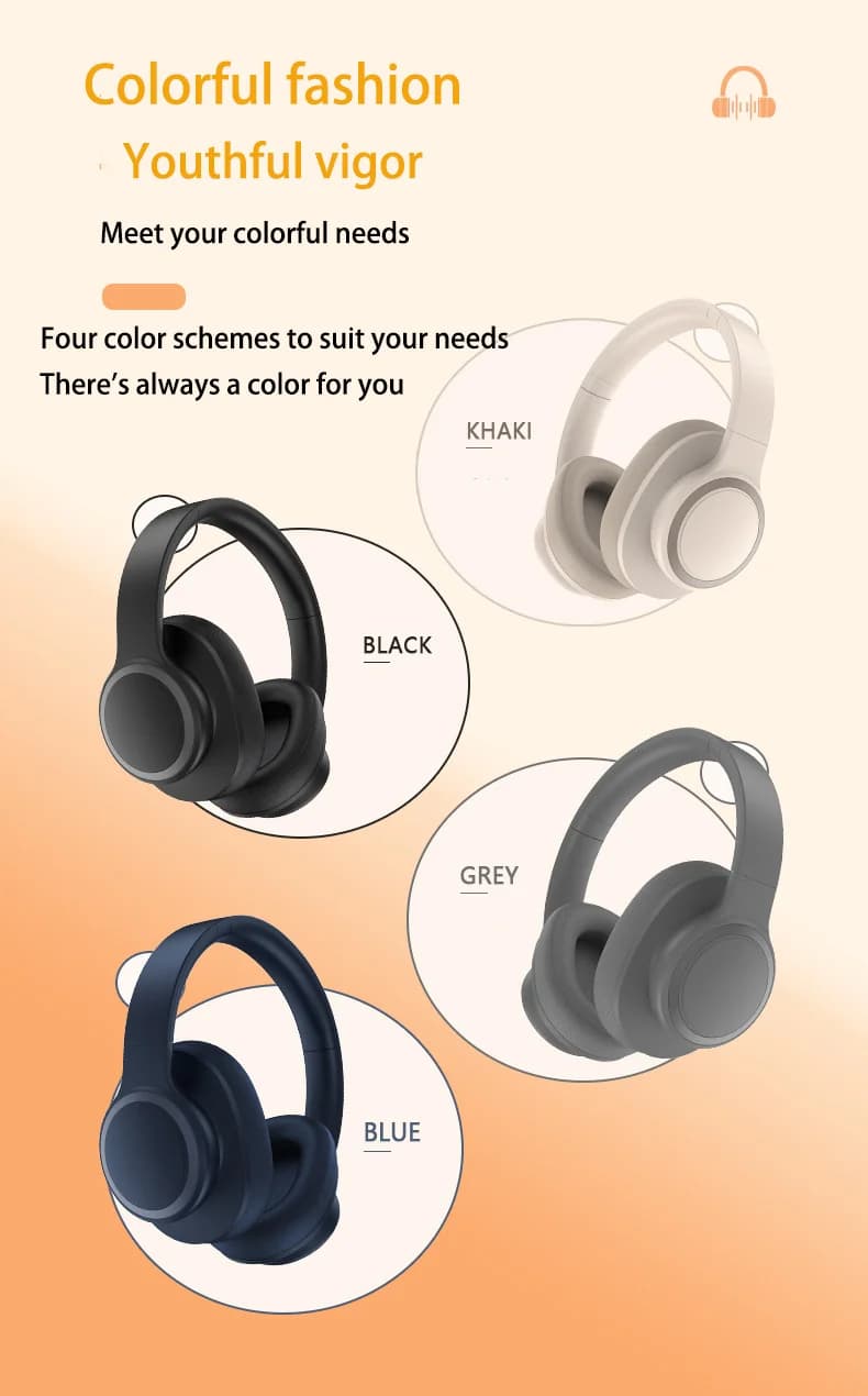 Over-ear Bluetooth-hodetelefoner med aktiv støyreduksjon og mikrofon