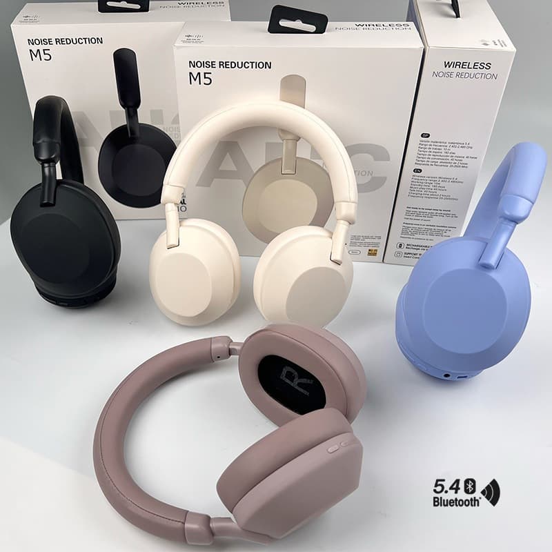 Aktiv støydemping trådløse Bluetooth-hodetelefoner over øret stereo