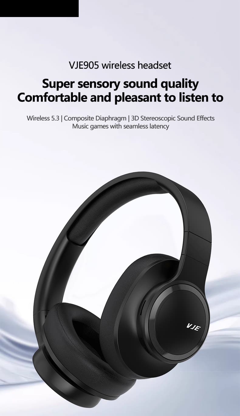 Trådløse over-ear Bluetooth-hodetelefoner med mikrofon og dyp bass